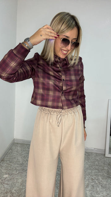 Camicia Crop Quadri