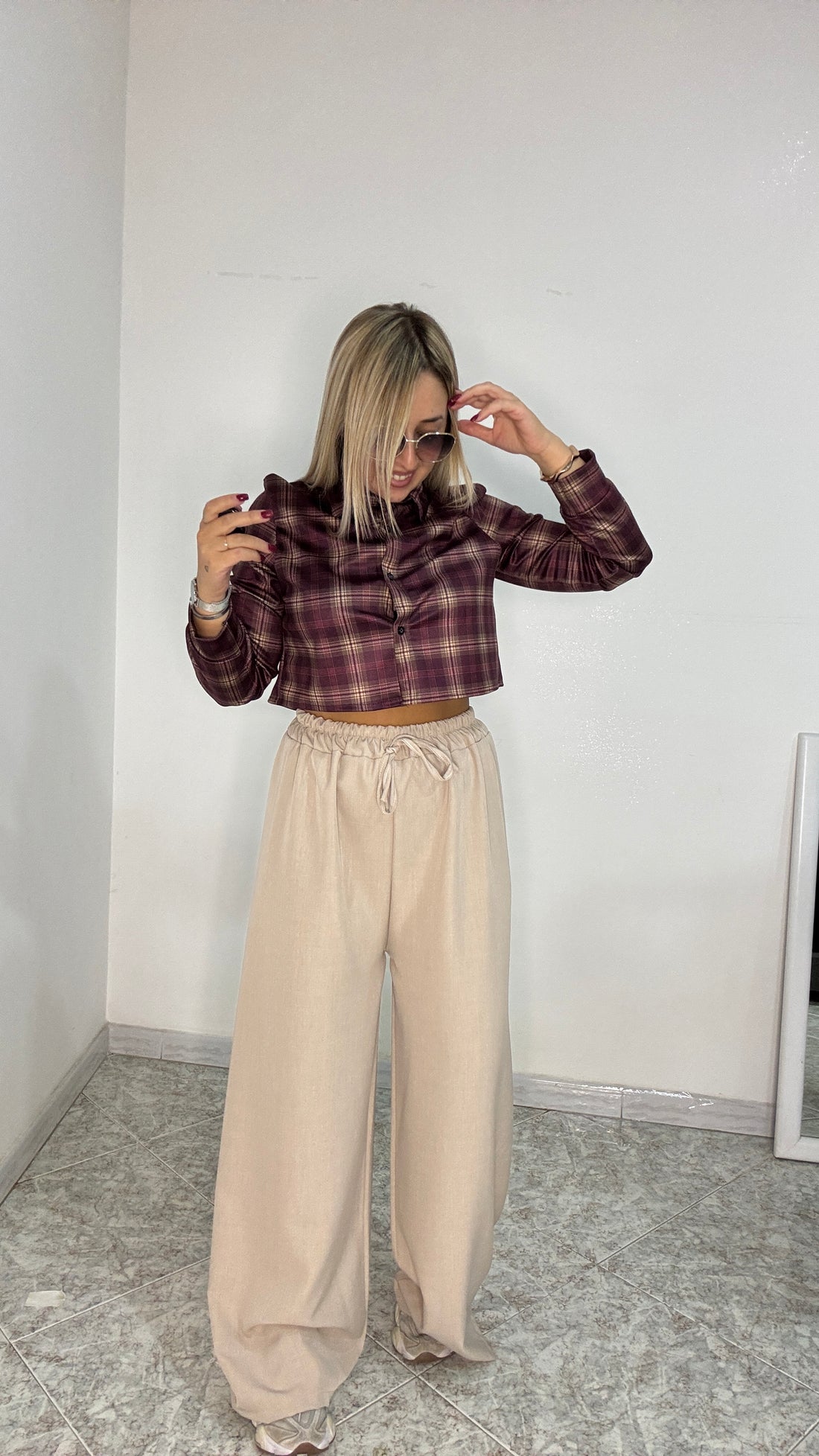 Camicia Crop Quadri