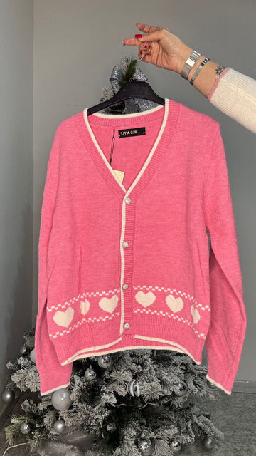 Cardigan con cuori