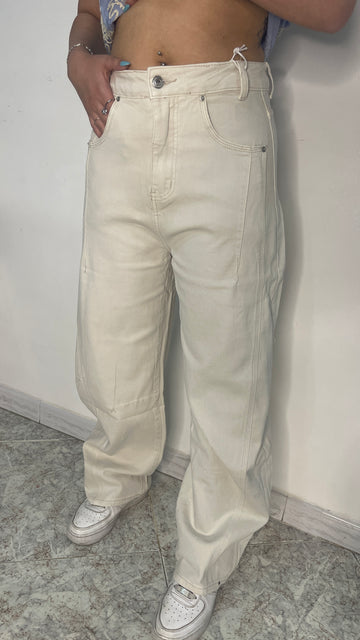Jeans Ballon Beige
