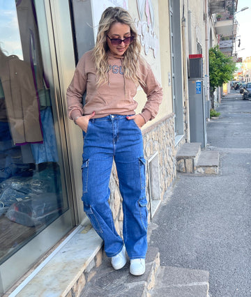 Jeans denim cargo