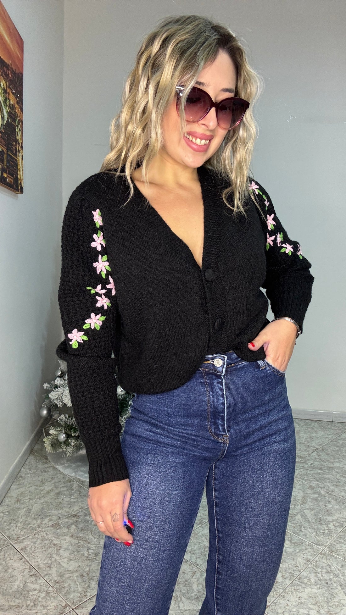 Cardigan a fiori