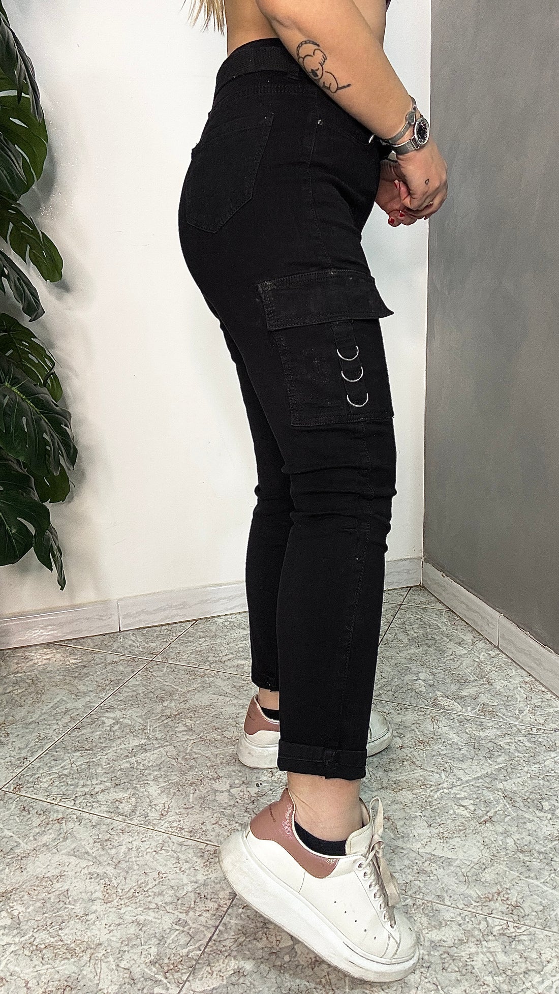 Jeans cargo nero
