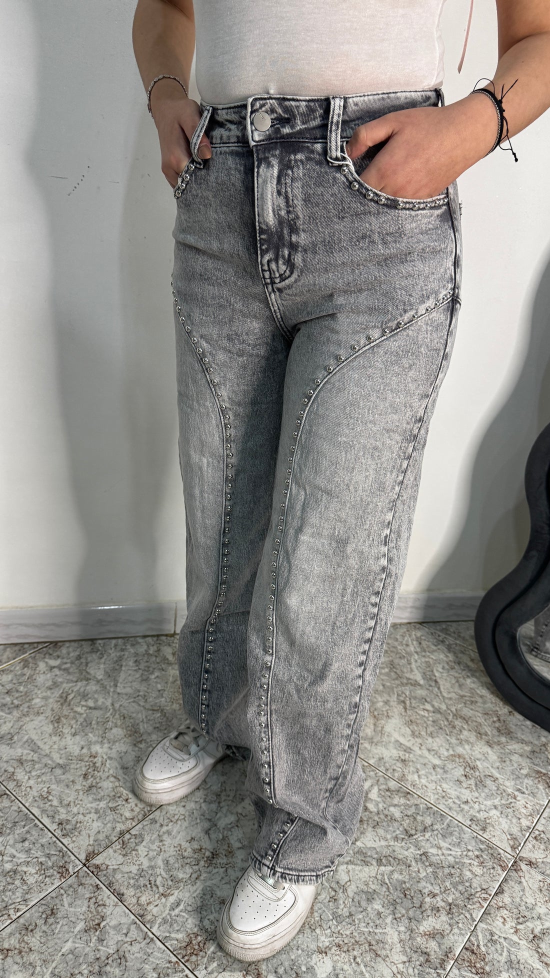 Jeans Diritto Grigio