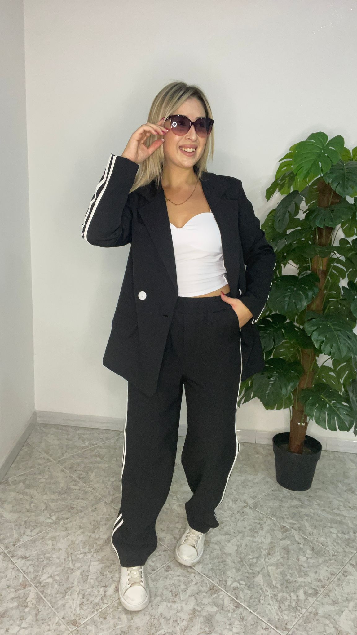 Tailleur con strisce