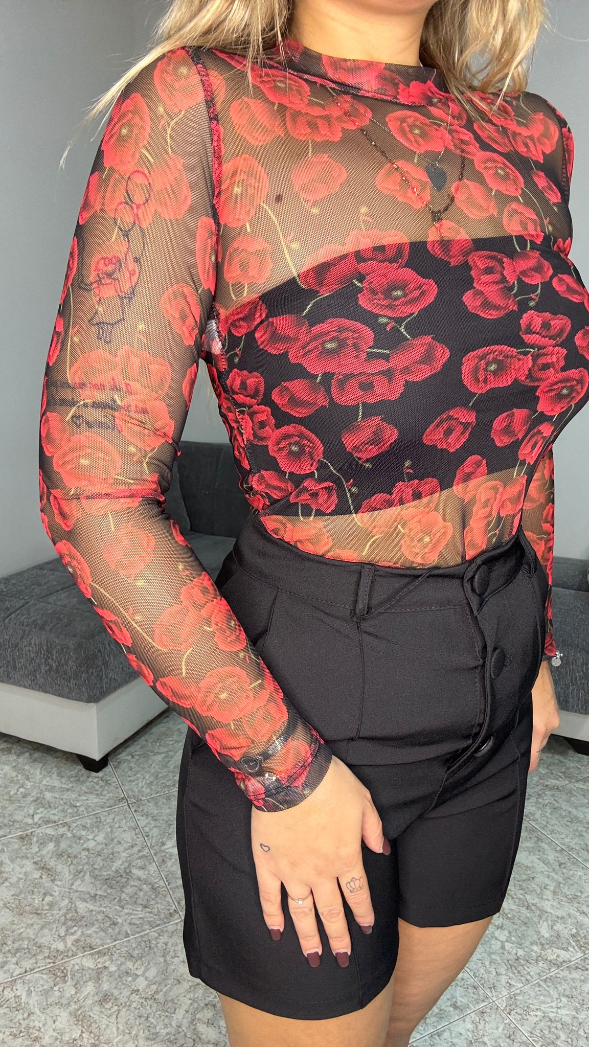 Body con papaveri