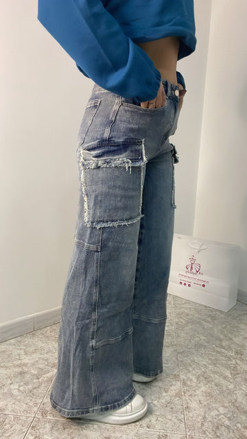 Jeans cargo chiaro