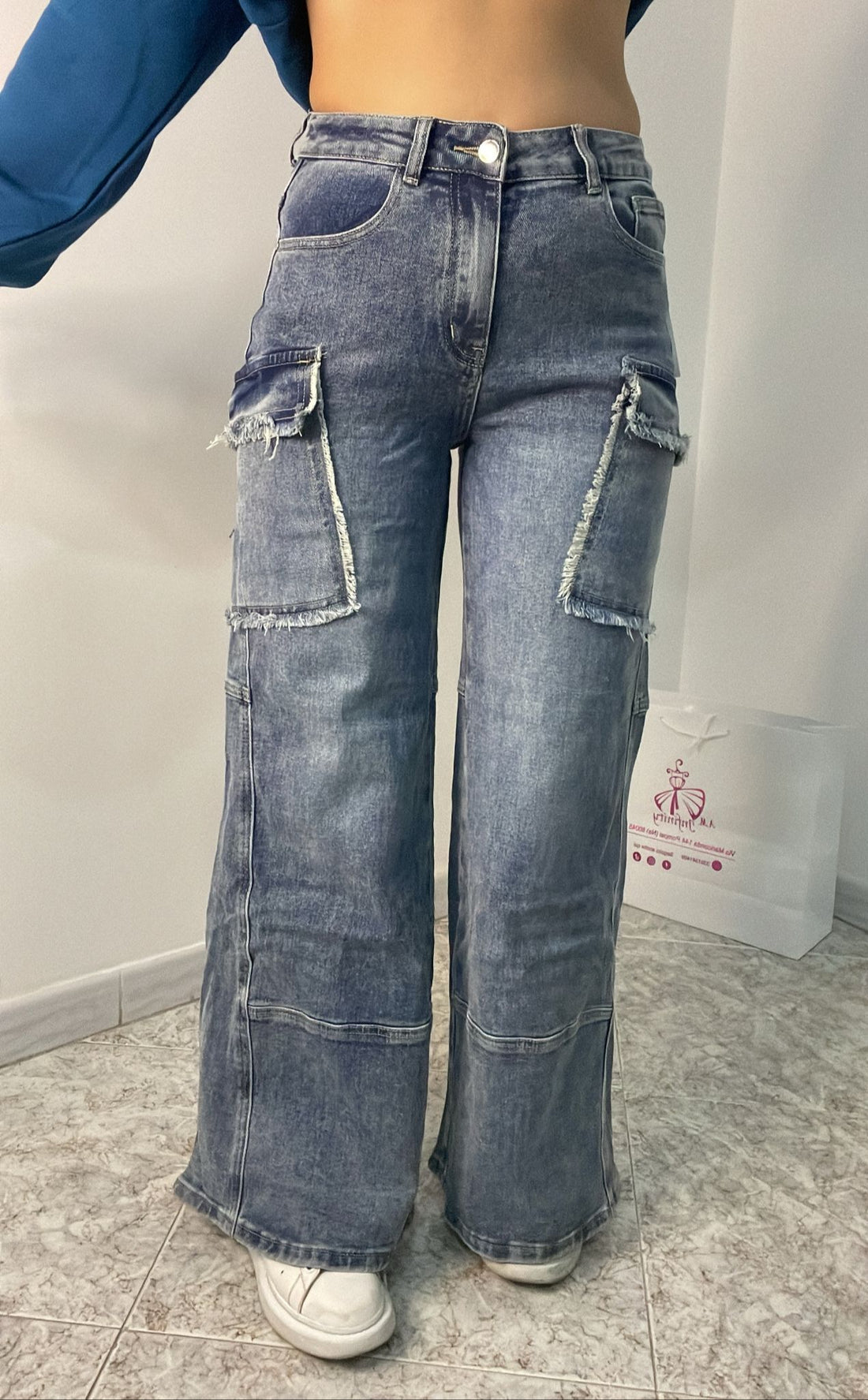 Jeans cargo chiaro
